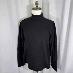 Buck Mason 100% Cotton Turtleneck Long Sleeve Pullover Black Soft Mens XL